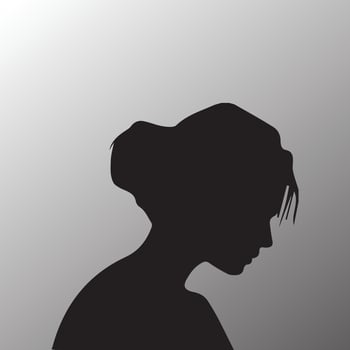 Girl esthetic, minimalis girl wallpaper, Emotion, face, expression, mental stress, depression, boredom, frustration, fatigue concept. vector