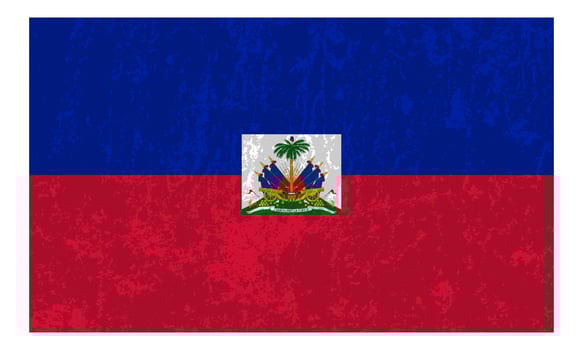 Haiti grunge flag, official colors and proportion. Vector illustration.