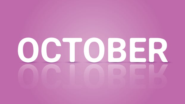 October Text in 3D Style vector