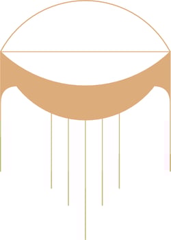Minimal Macrame Illustration. Boho Line Decorative Vector Element