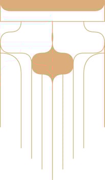 Minimal Macrame Illustration. Boho Line Decorative Vector Element