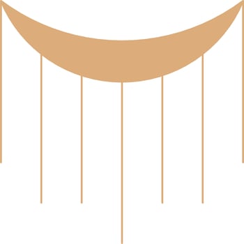 Minimal Macrame Illustration. Boho Line Decorative Vector Element