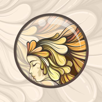 Abstract background illustration of woman's face, multicolor, logo design vector
