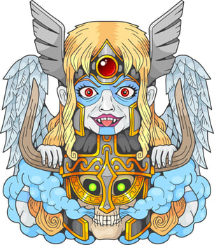 mythological scandinavian warrior valkyrie vector