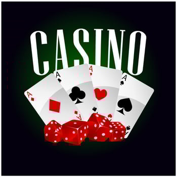 Casino dice and poker cards vector