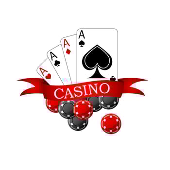 Casino icon with playing cards and chips vector