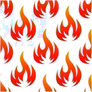Red and orange fire flames seamless pattern vector