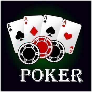 Poker symbol with aces and gambling chips vector