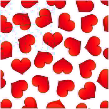 Red hearts seamless pattern for Valentine Day vector