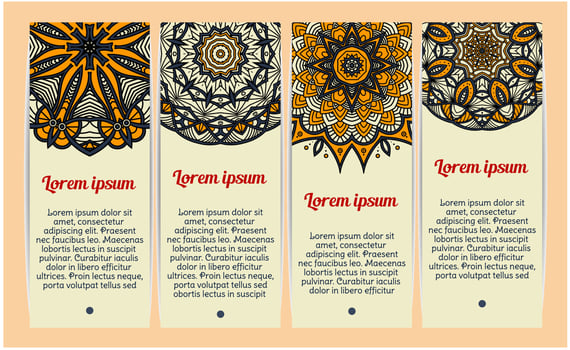 Business cards with vintage circular patterns vector