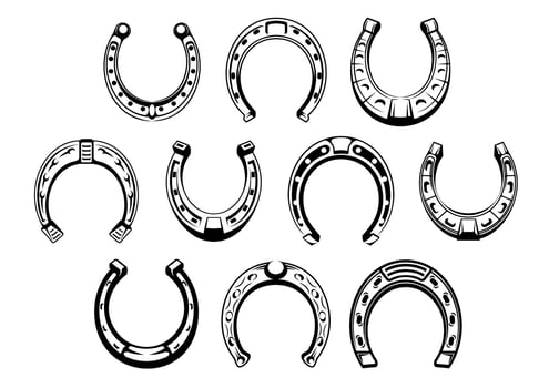 Lucky horseshoes retro symbol for talisman design vector