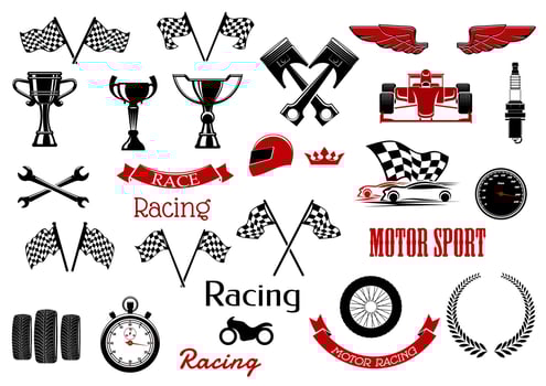 Design elements for motosport and racing vector