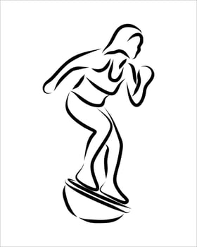 Line drawing of gym vector