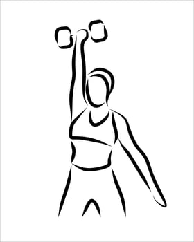 Line drawing of gym vector