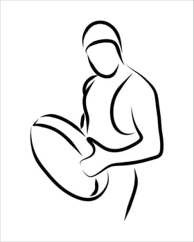 Line drawing of gym vector