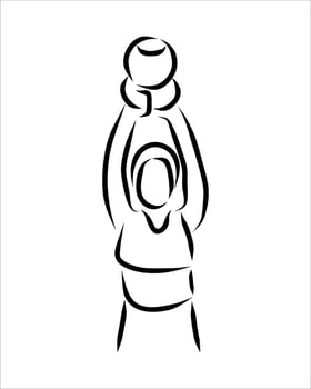 Line drawing of gym vector
