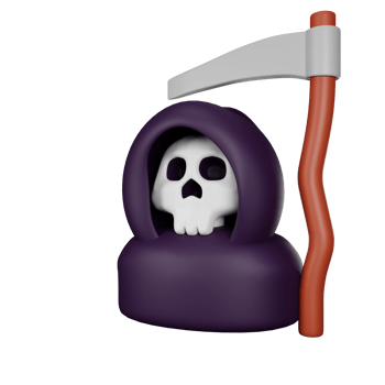 3d rendering grim reaper halloween icon png