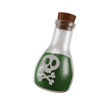 3d rendering of poison halloween icon png