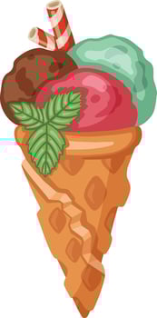 mint holiday colored sorbet, ice cream   illustration vector
