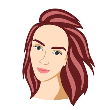 Abstract woman portrait isolated vector illustration