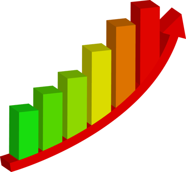 rising graph from green to red for financial crisis inflation or cost of living infographic 3d element png