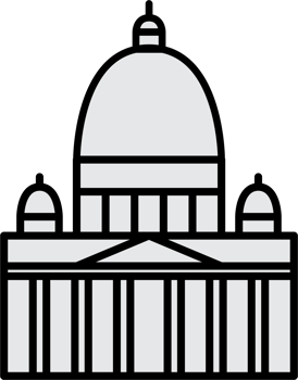 outline simplicity drawing of saint paul cathedral landmark front elevation view. png