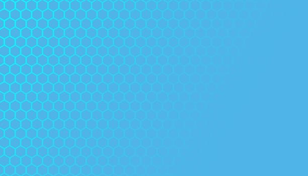 Blue hexagonal honeycomb mesh pattern with text space Vector