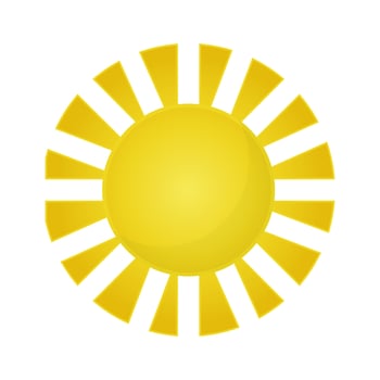 Sun Vector isolated summer icon design. Abstract Vector yellow sun symbol