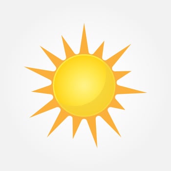 Sun Vector isolated summer icon design. Abstract Vector yellow sun symbol