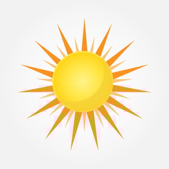 Sun Vector isolated summer icon design. Abstract Vector yellow sun symbol