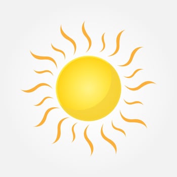 Sun Vector isolated summer icon design. Abstract Vector yellow sun symbol