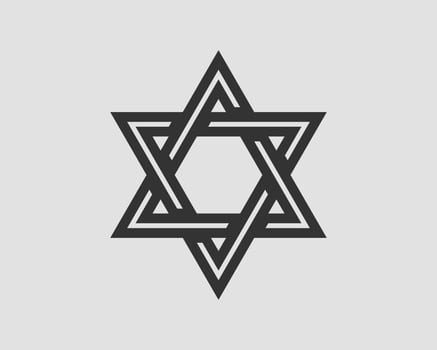 Jewish Star of David icon. Vector six pointed stars symbol.