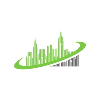 Futuristic smart city Logo design vector