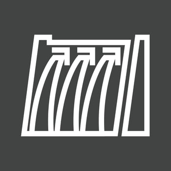 Water Dam Line Inverted Icon vector
