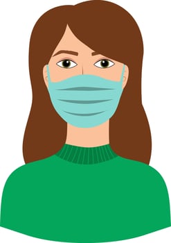 Women in medical mask vector
