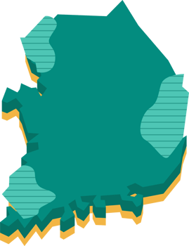 3d map of South Korea png