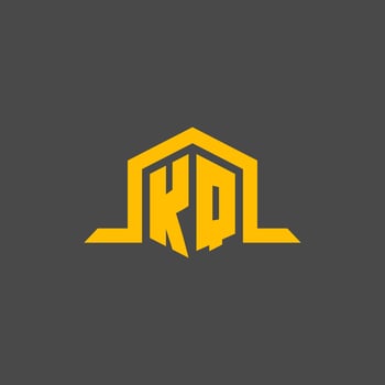 KQ monogram initial logo with hexagon style design vector