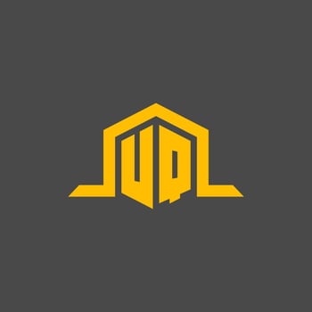 UQ monogram initial logo with hexagon style design vector
