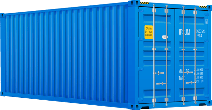 Bright blue cargo container png
