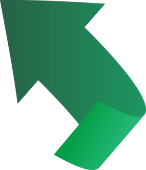Green ribbon  arrow sticker png