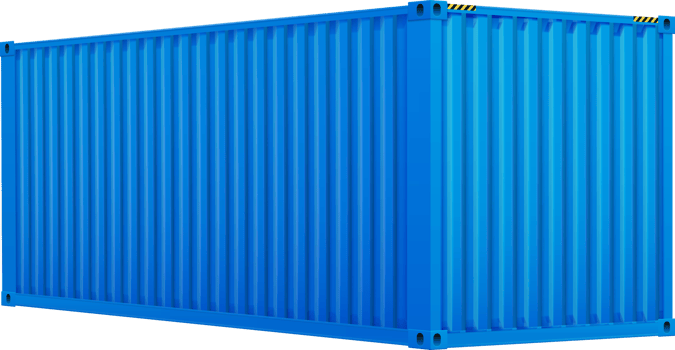Bright blue cargo container png