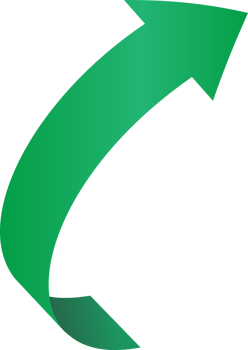 Green ribbon  arrow sticker png
