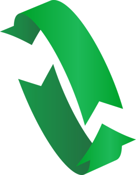 3D rotation sign green icon png