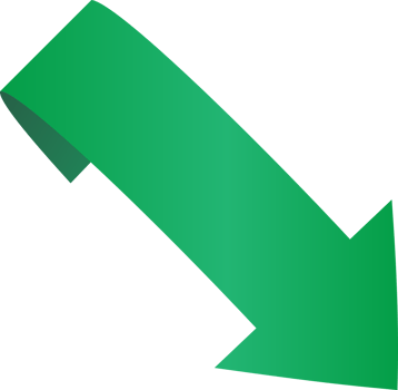 Green ribbon  arrow sticker png