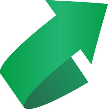 Green ribbon  arrow sticker png