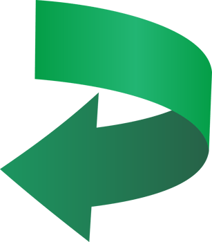 Green ribbon  arrow sticker png