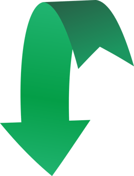 Green ribbon  arrow sticker png