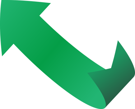 Green ribbon  arrow sticker png