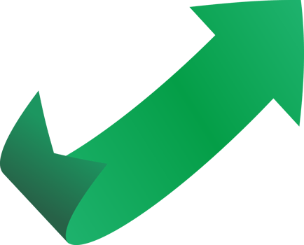 Green ribbon  arrow sticker png