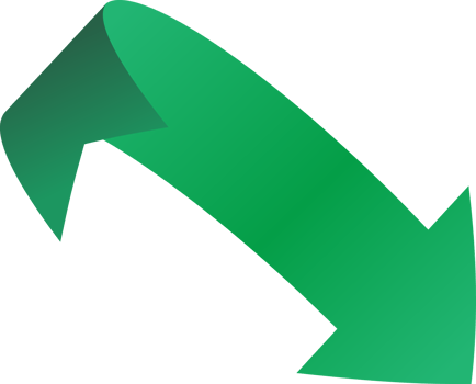 Green ribbon  arrow sticker png